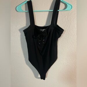 Women’s Black laced front body suit